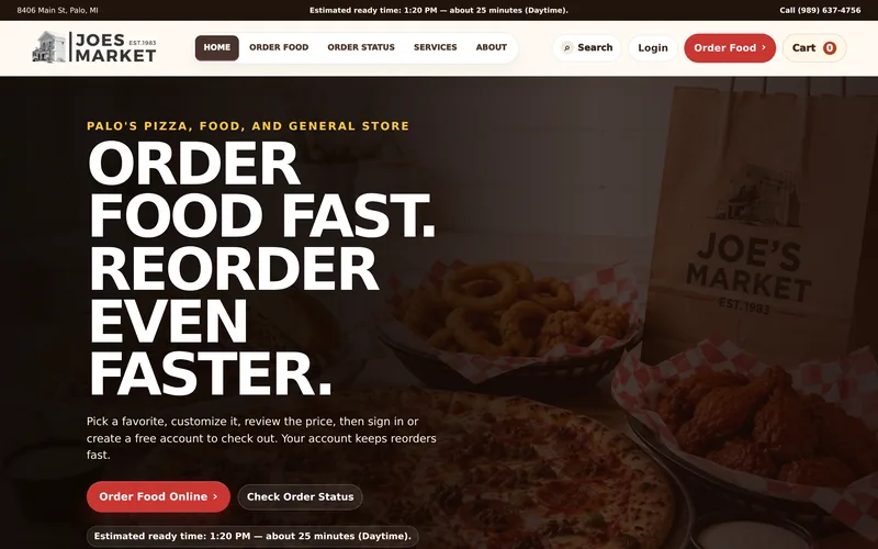 The Joe's Market Palo website
